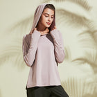 Women's Hooded Long Sleeve Fitness Top - Blue Force Sports