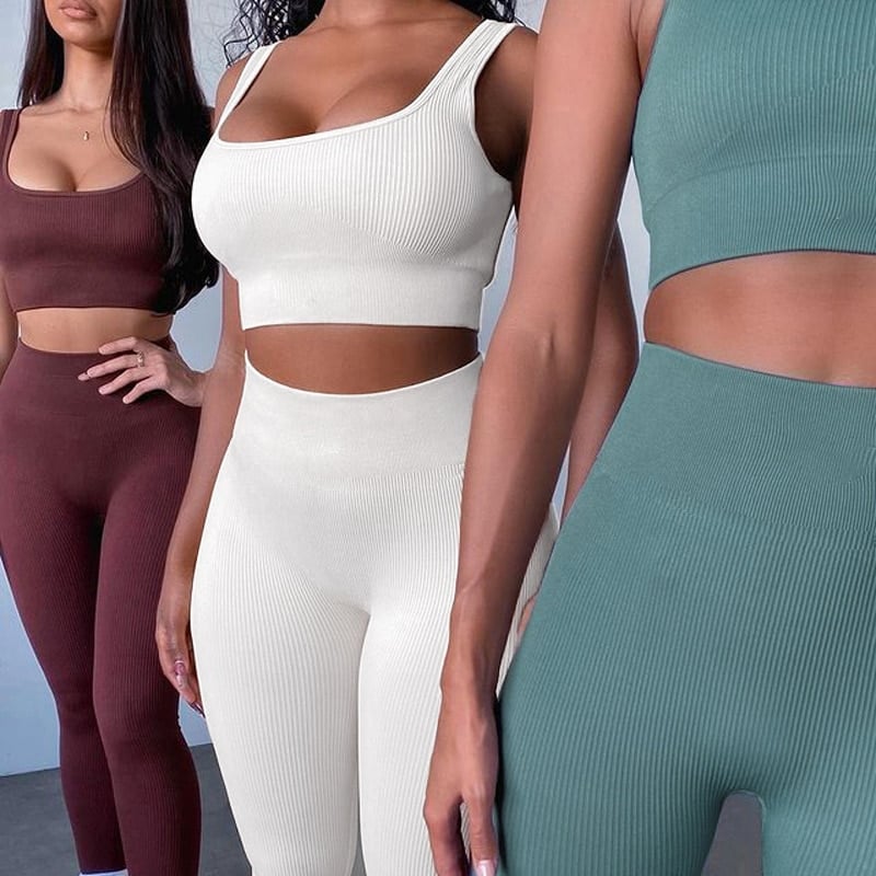 Seamless Yoga 2 pcs Set for Women - Blue Force Sports