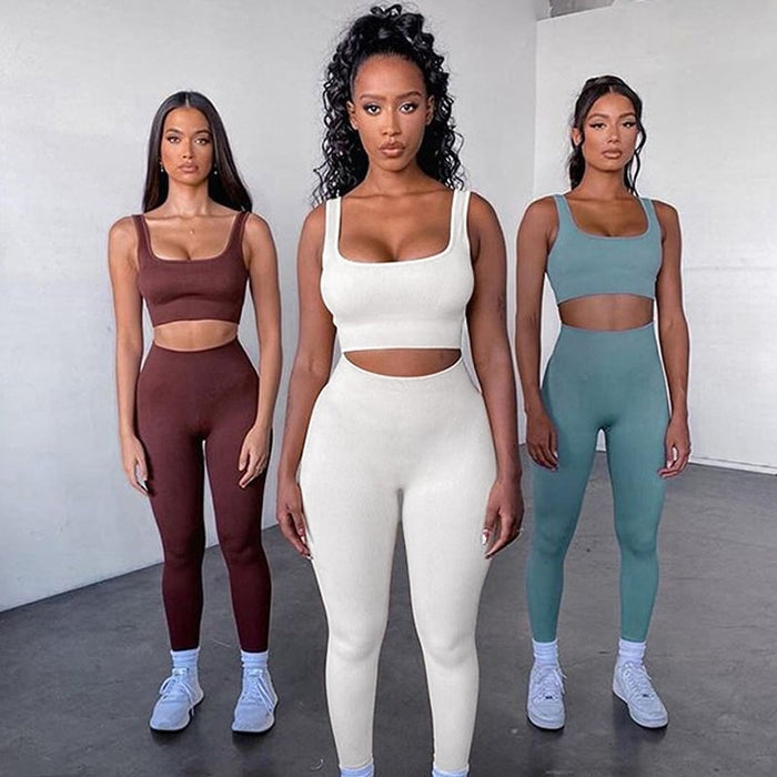 Seamless Yoga 2 pcs Set for Women - Blue Force Sports
