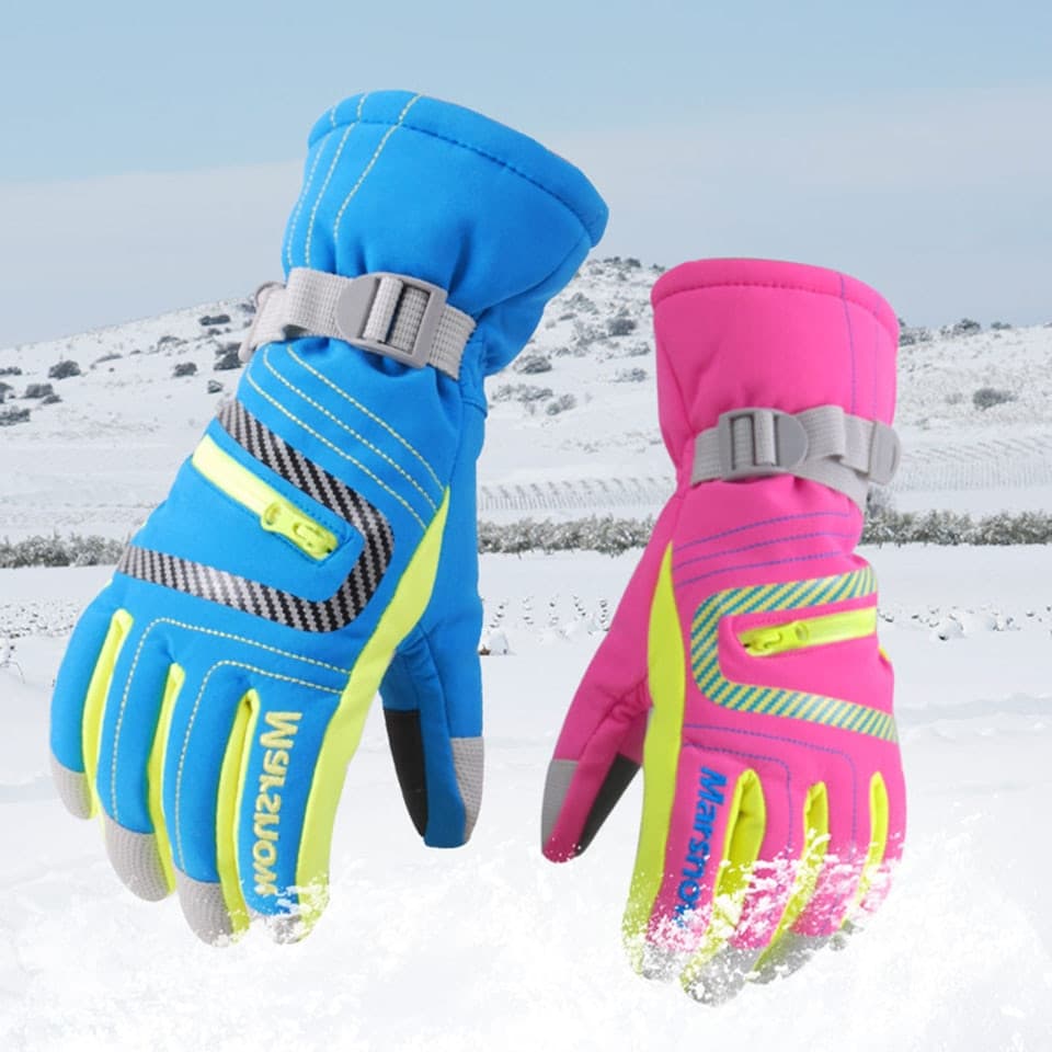 Professional Zipper Design Ski Gloves - Blue Force Sports