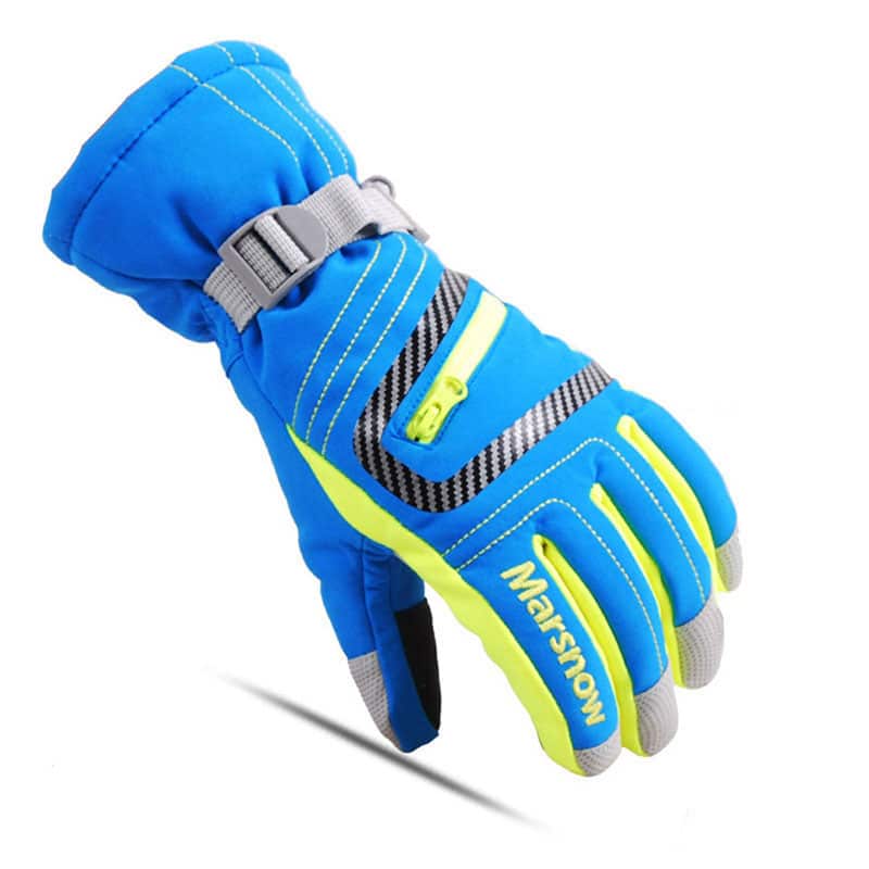 Professional Zipper Design Ski Gloves - Blue Force Sports