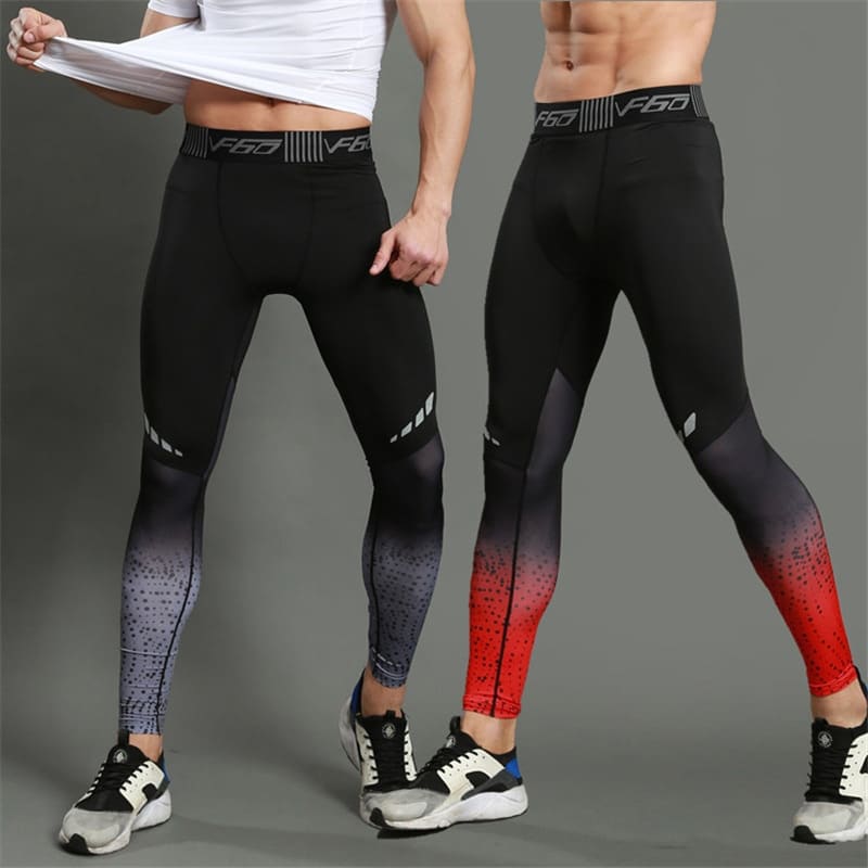 Gradient Printed Sports Men's Leggings - Blue Force Sports