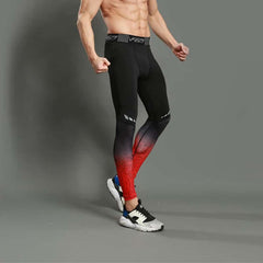 Gradient Printed Sports Men's Leggings - Blue Force Sports