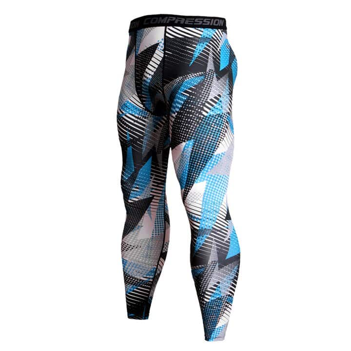 Gradient Printed Sports Men's Leggings - Blue Force Sports
