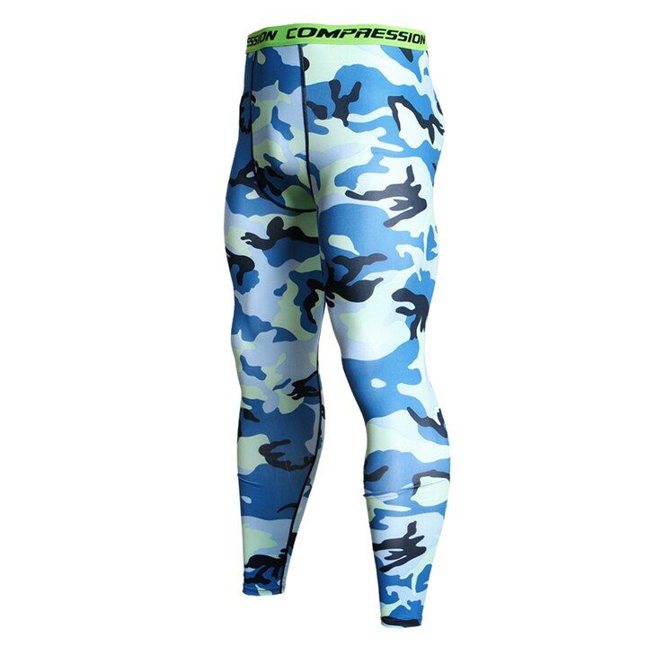 Gradient Printed Sports Men's Leggings - Blue Force Sports