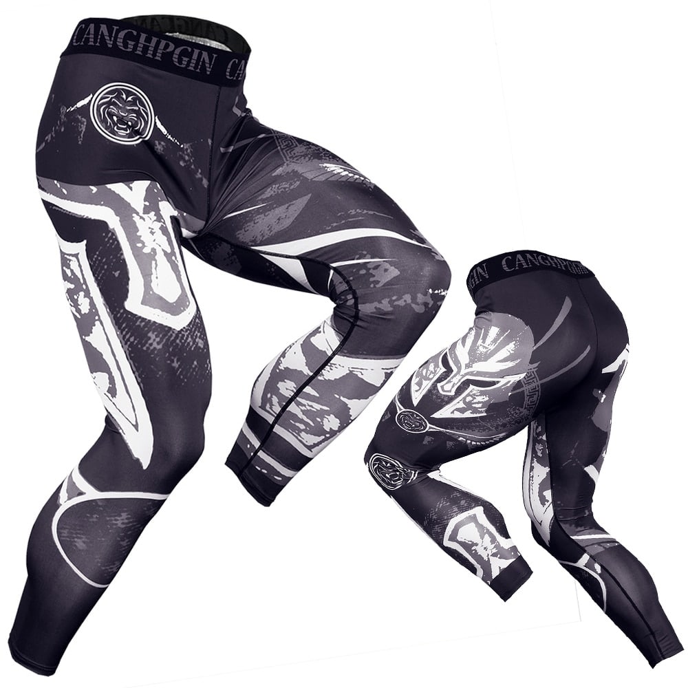 Men's Quick Dry Compression Tights - Blue Force Sports