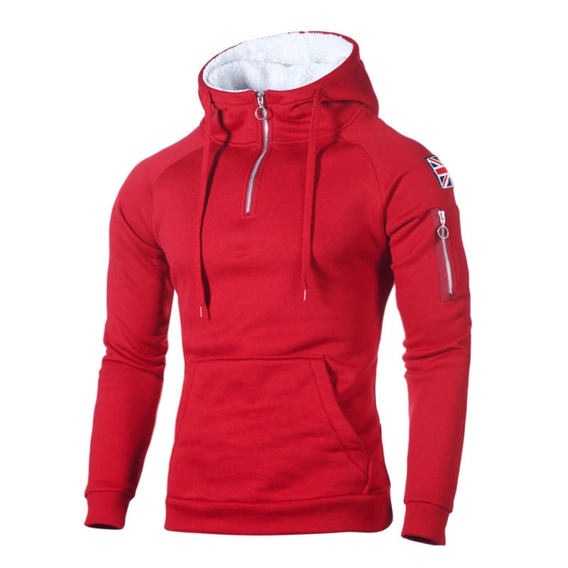 Men's Long Sleeve Hooded Sweatshirt - Blue Force Sports