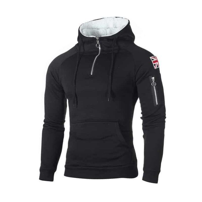 Men's Long Sleeve Hooded Sweatshirt - Blue Force Sports