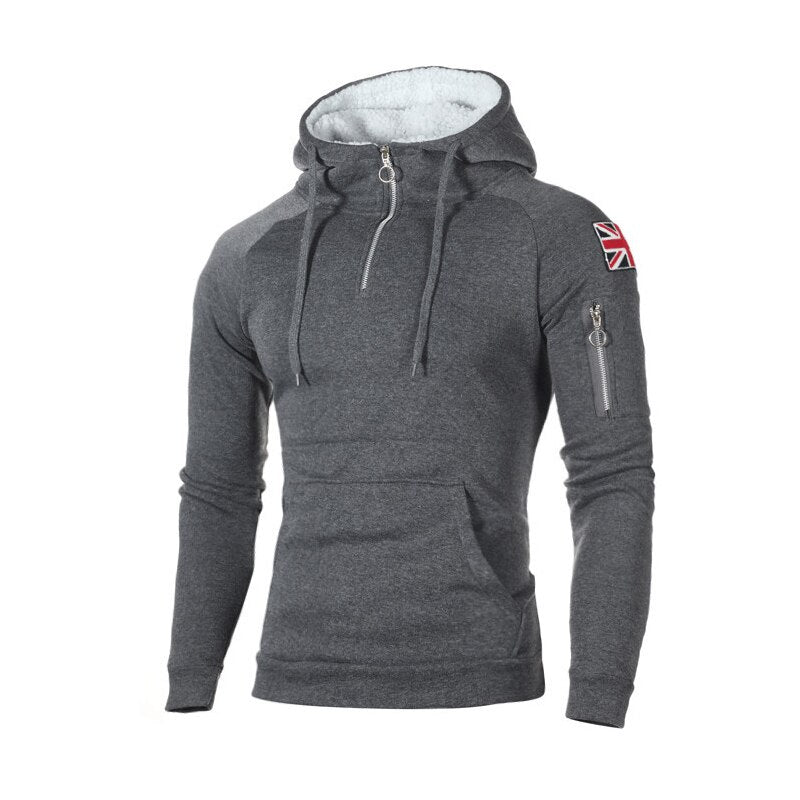 Men's Long Sleeve Hooded Sweatshirt - Blue Force Sports