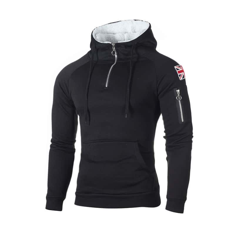 Men's Long Sleeve Hooded Sweatshirt - Blue Force Sports