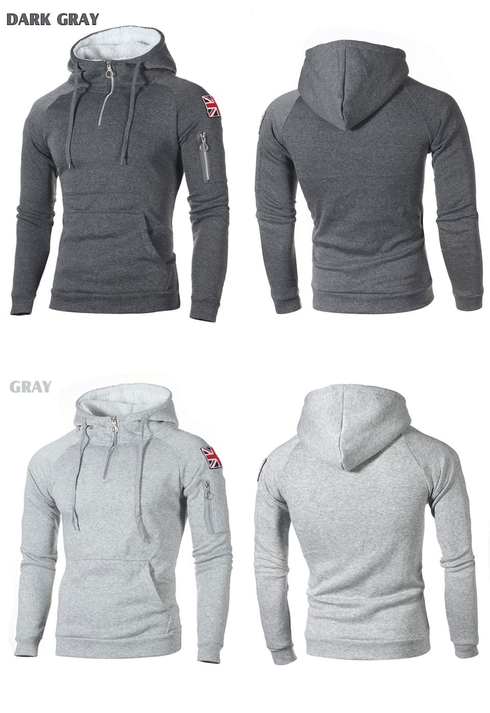 Men's Sport Styled Zipper Hoodie - Blue Force Sports