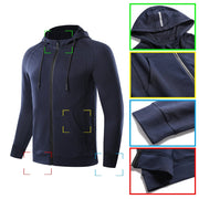 Men's Windproof Long Sleeve Hoodie - Blue Force Sports