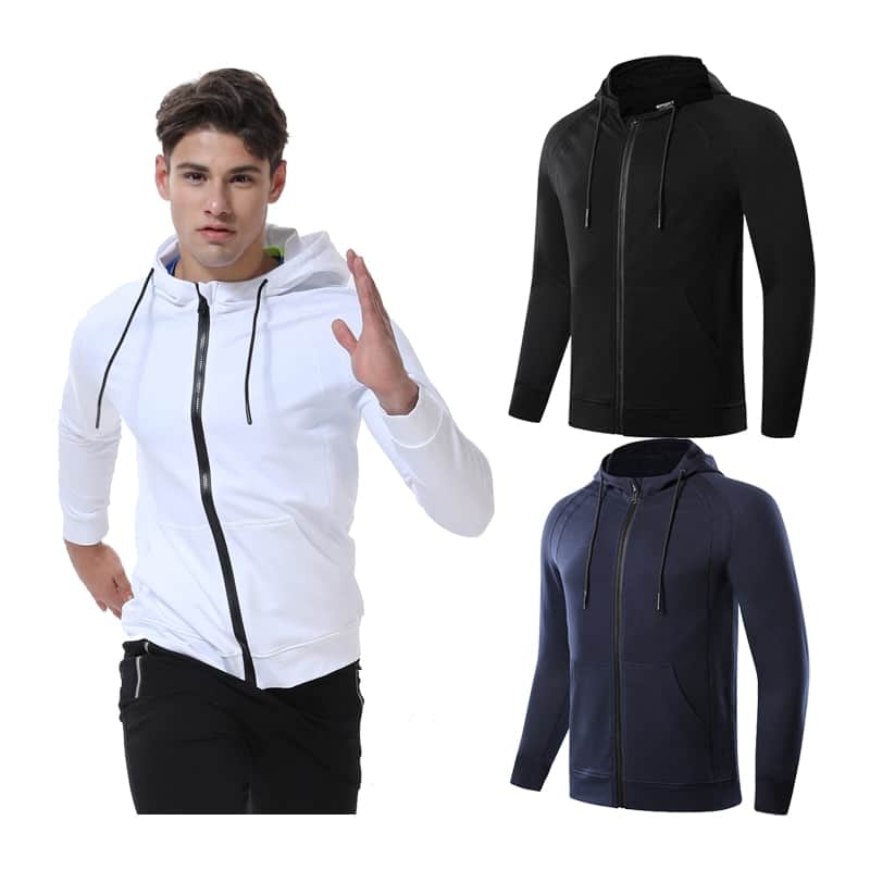 Men's Windproof Long Sleeve Hoodie - Blue Force Sports