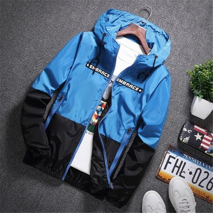 Men's Sport Embrace Printed Hooded Jacket - Blue Force Sports