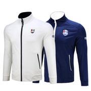 Men's Long Sleeved Golf Zipper Jacket - Blue Force Sports