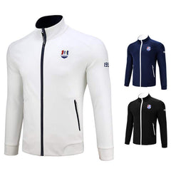 Men's Long Sleeved Golf Zipper Jacket - Blue Force Sports