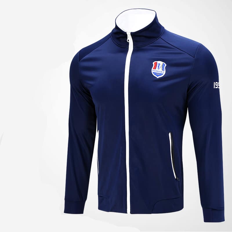 Men's Long Sleeved Golf Zipper Jacket - Blue Force Sports