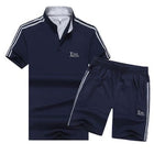 Men's Breathable Plus Size Sportswear Set - Blue Force Sports