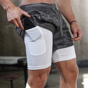 Men's Camouflage Printed Running Shorts - Blue Force Sports