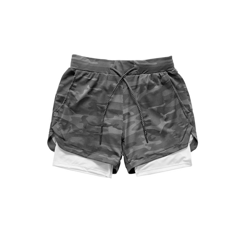 Men's Camouflage Printed Running Shorts - Blue Force Sports