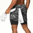 Men's Camouflage Printed Running Shorts - Blue Force Sports
