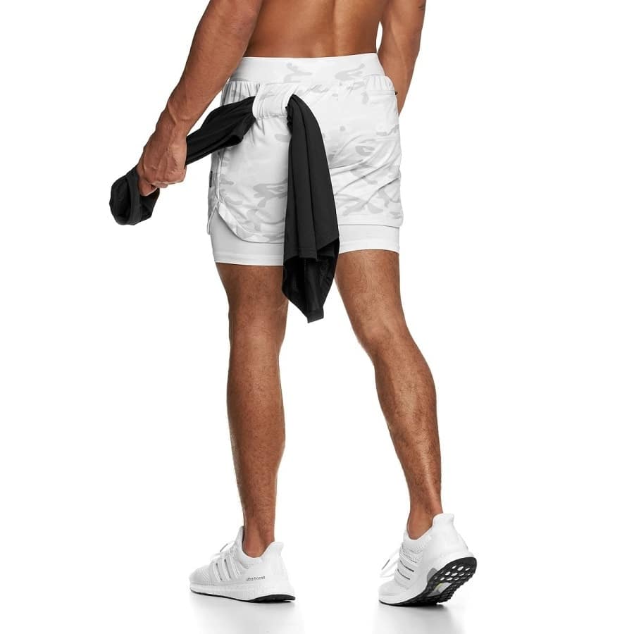 Men's Camouflage Printed Running Shorts - Blue Force Sports