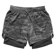 Men's Camouflage Printed Running Shorts - Blue Force Sports