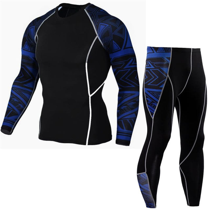 Men's Compression Running Set - Blue Force Sports