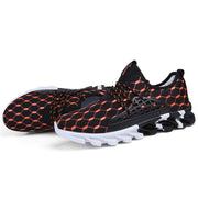 Patterned Men's Lace-up Running Shoes - Blue Force Sports