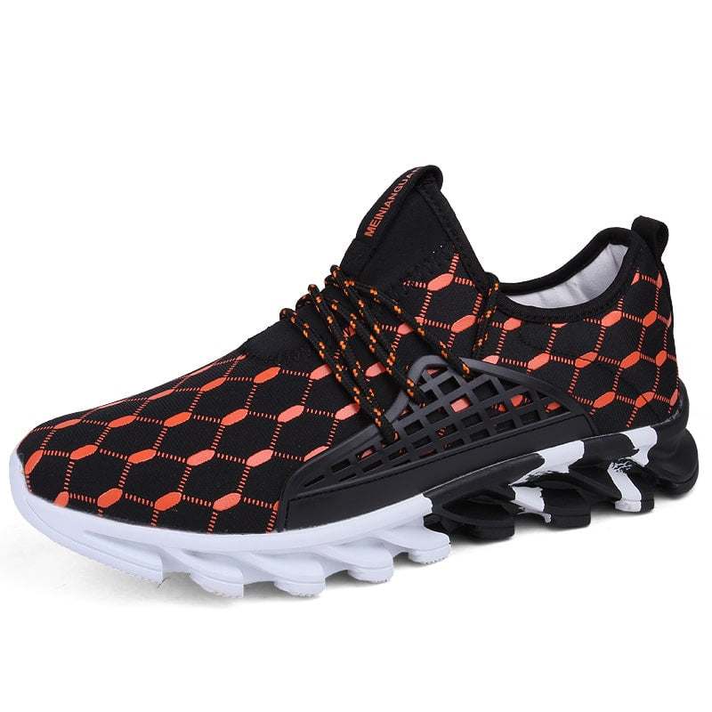 Patterned Men's Lace-up Running Shoes - Blue Force Sports