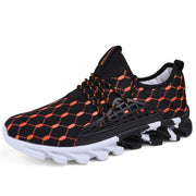 Patterned Men's Lace-up Running Shoes - Blue Force Sports
