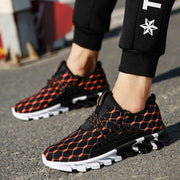 Patterned Men's Lace-up Running Shoes - Blue Force Sports