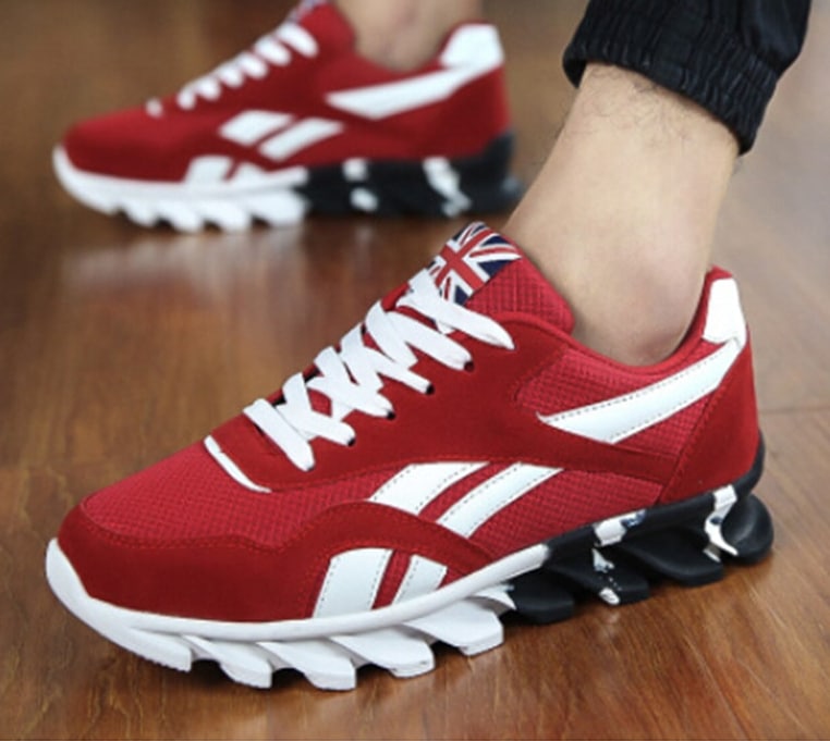 Men's Striped Running Sneakers - Blue Force Sports
