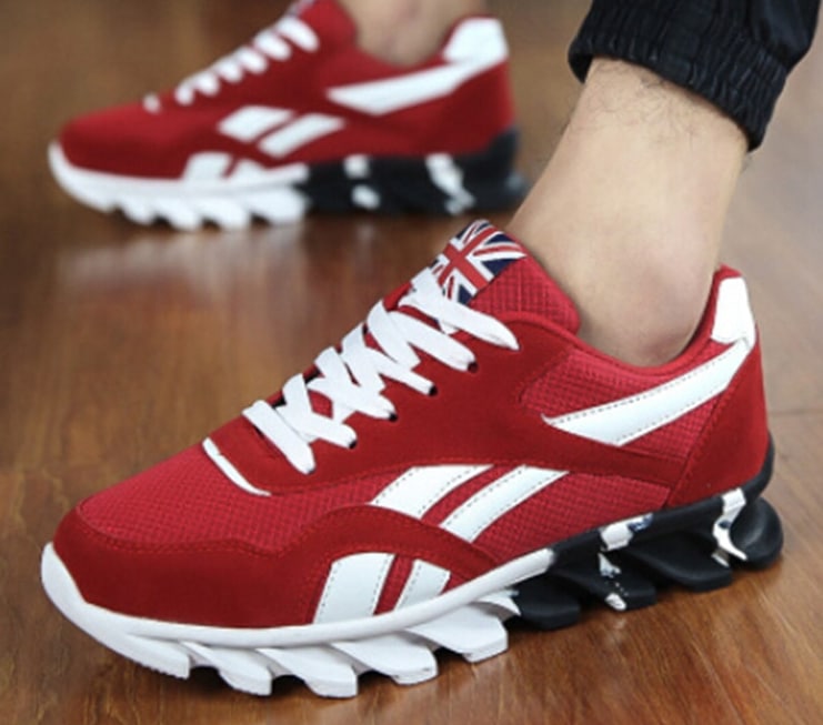 Men's Striped Running Sneakers - Blue Force Sports