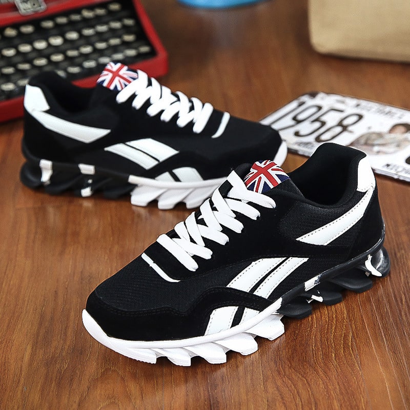 Men's Striped Running Sneakers - Blue Force Sports