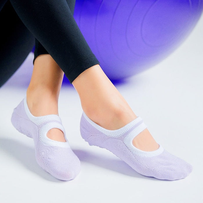 Women's Comtrast Trim Yoga and Dance Socks - Blue Force Sports