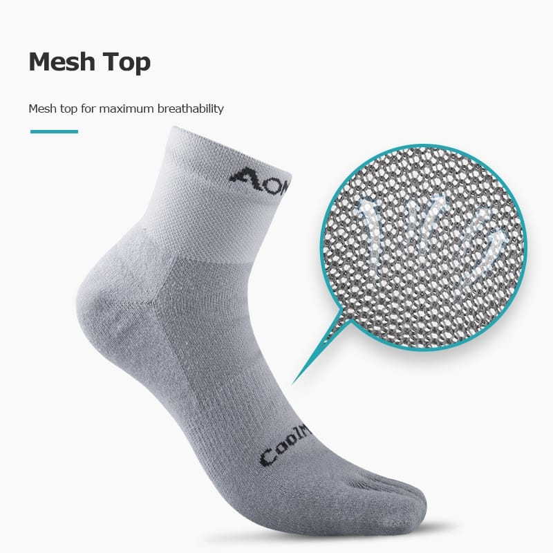 Solid Color Coolmax Athletic Toe Socks - Blue Force Sports