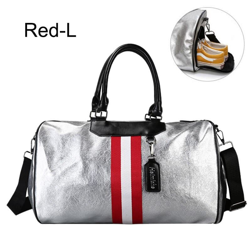 Silver Eco-Leather Gym Bag - Blue Force Sports
