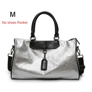 Silver Eco-Leather Gym Bag - Blue Force Sports