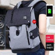 Stylish Multi-Space Men's Travel Laptop Backpack with USB - Blue Force Sports