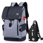 Stylish Multi-Space Men's Travel Laptop Backpack with USB - Blue Force Sports