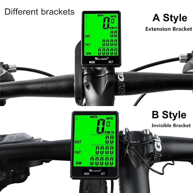 Wireless Waterproof Cycling Computer With Light - Blue Force Sports