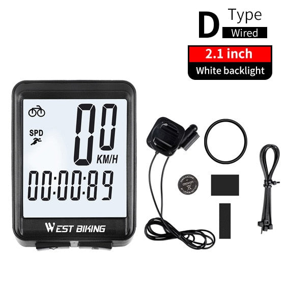 Wireless Waterproof Cycling Computer With Light - Blue Force Sports
