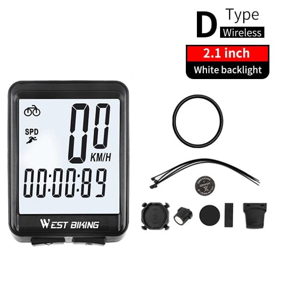 Wireless Waterproof Cycling Computer With Light - Blue Force Sports