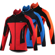 Windproof Men's Thermal Fleece Cycling Jacket - Blue Force Sports