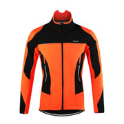 Windproof Men's Thermal Fleece Cycling Jacket - Blue Force Sports