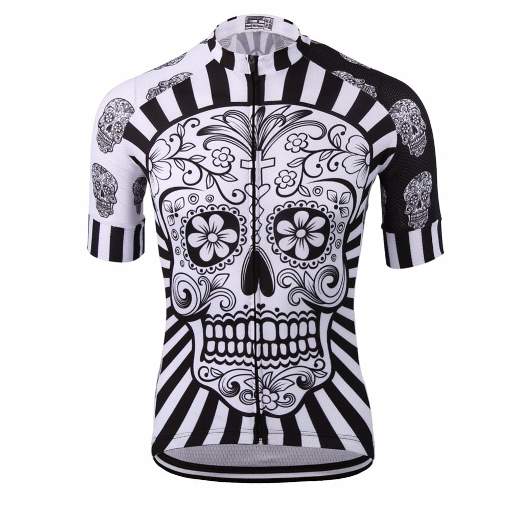 Skull Printed Quick Dry Cycling Jersey, 4 Types - Blue Force Sports