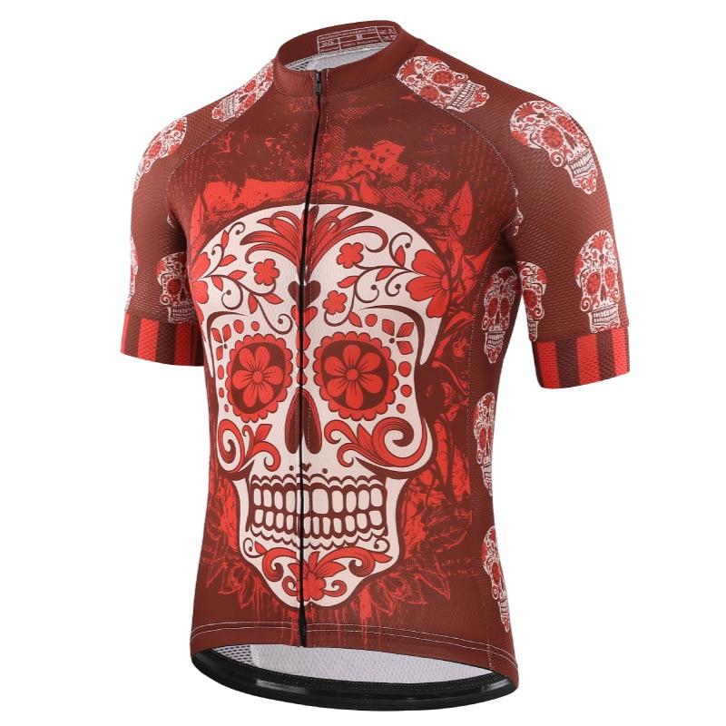 Skull Printed Quick Dry Cycling Jersey, 4 Types - Blue Force Sports