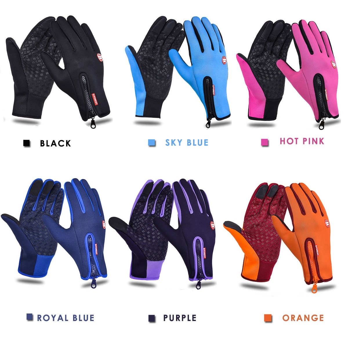 Anti-Slip Warm Touchscreen Cycling Gloves - Blue Force Sports