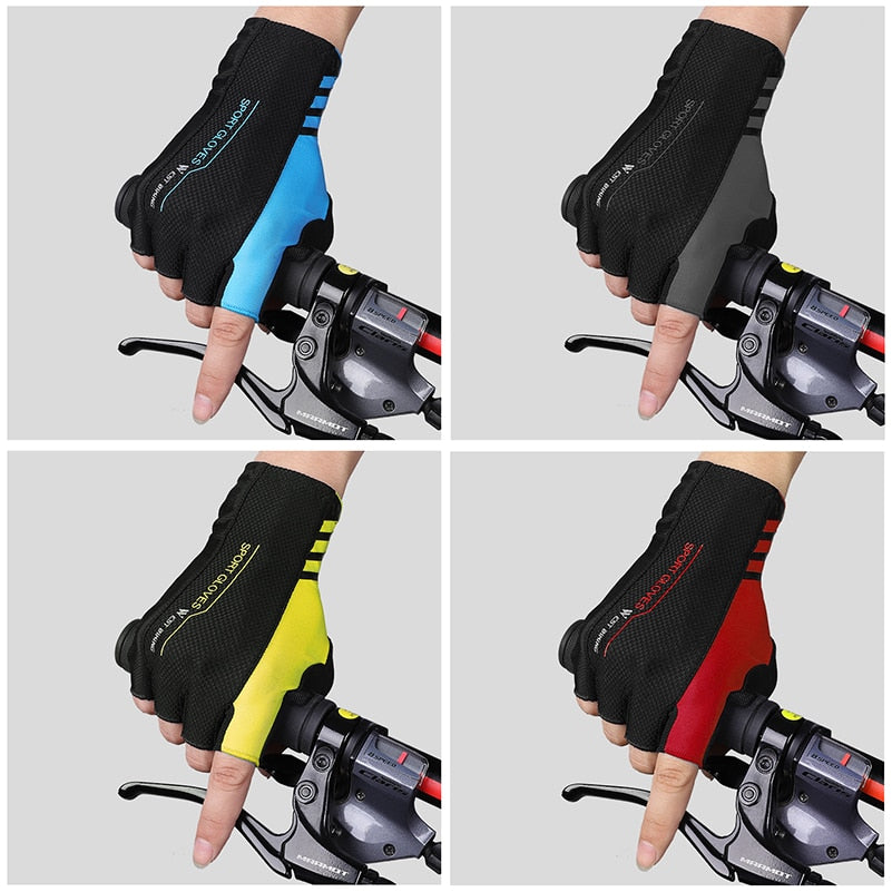High Elastic Breathable Half Finger Cycling Gloves - Blue Force Sports